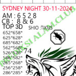 Syair SydneyNight Sabtu 30 November 2024